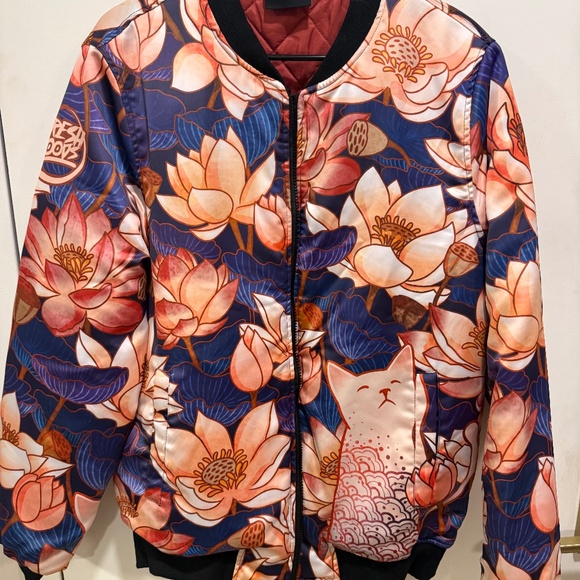 Fresh Hoods | Floral and Cat Bomber Jacket - Picture 2 of 5